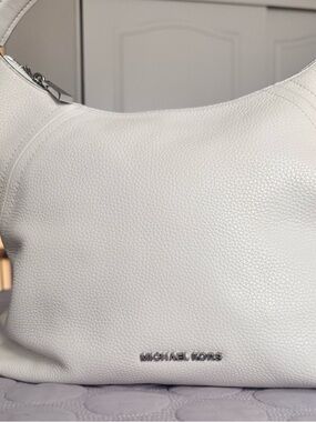 Michael Kors White Pebbled Leather Hobo Shoulder Bag